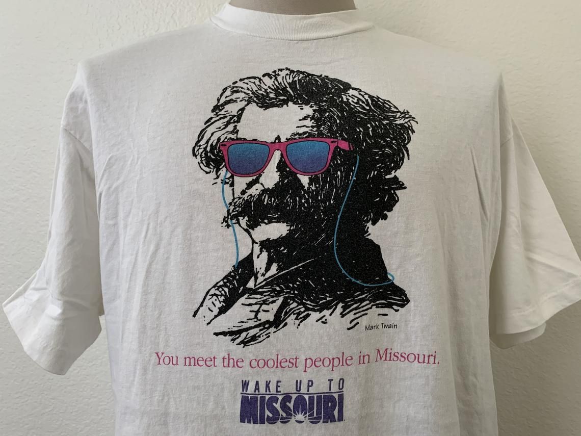 Vintage 90??S Mark Twain Wake Up To Missouri Center Stage Showcase Shirt