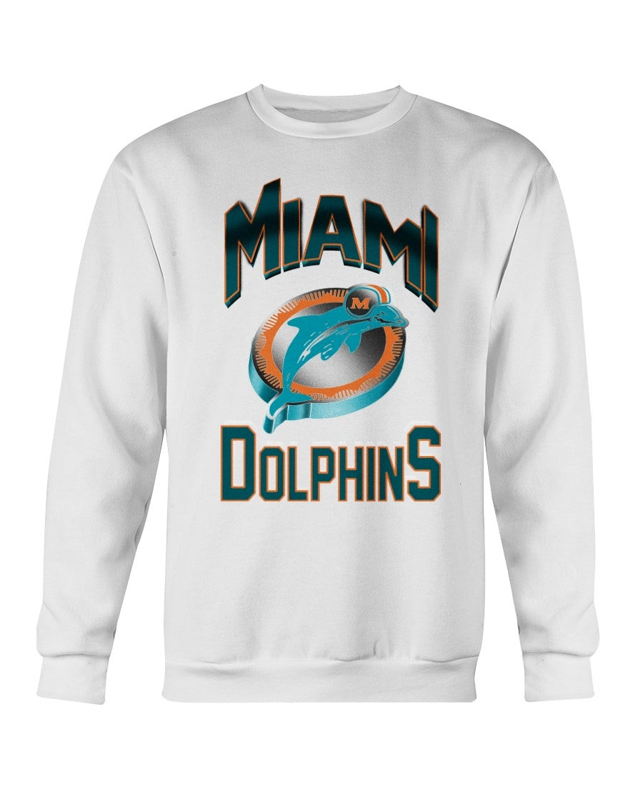 Vintage 90S Miami Dolphins Sweatshirt 1990S Throwback Florida Old Logo Sweatshirt 211202