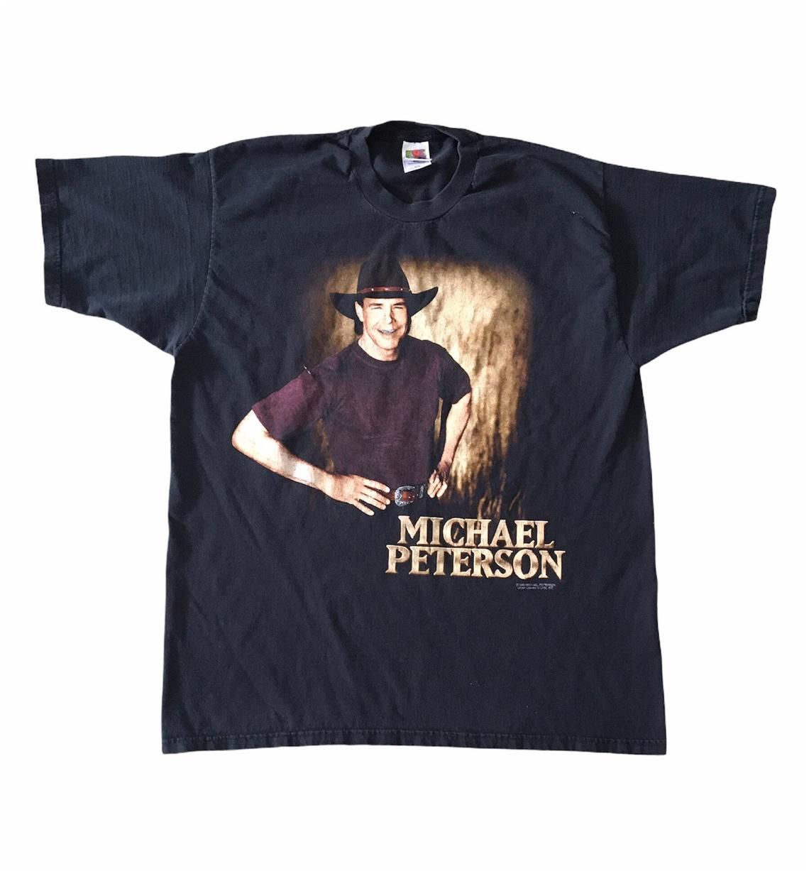 Vintage 90s Michael Peterson Drink Swear Steal Lie Country Music shirt