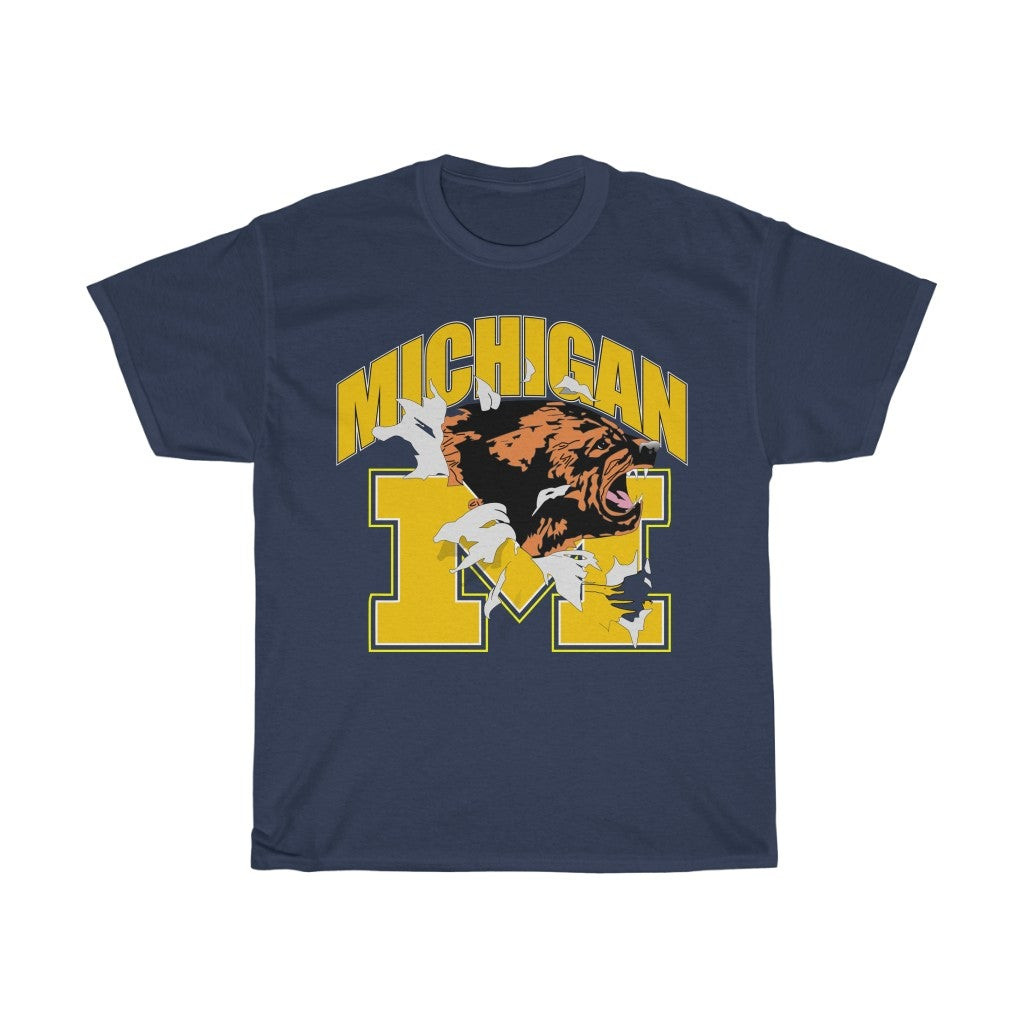 Vintage 90S Michigan Wolverine Screen Tee 211216