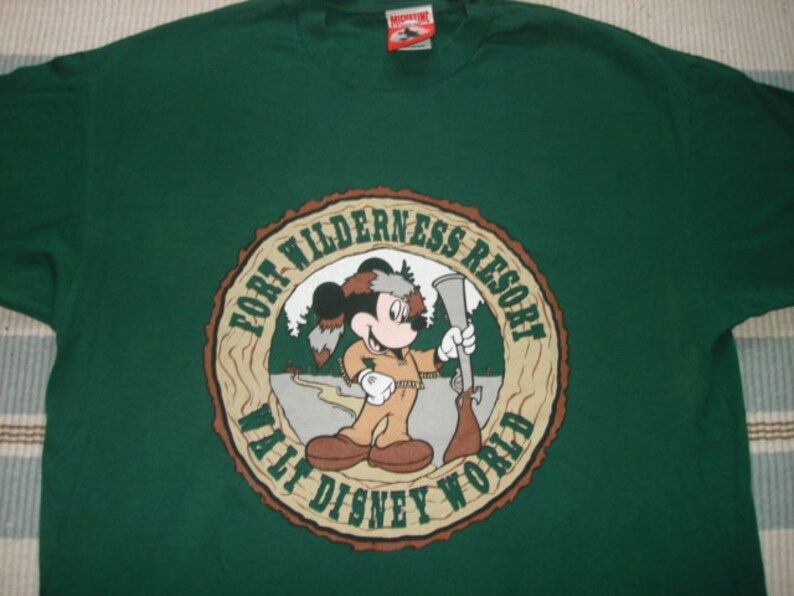 Vintage 90S Mickey Mouse Walt Disney World Fort Wilderness T Shirt L Xl