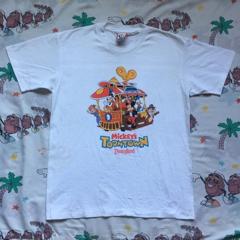 Vintage 90S Mickeys Toontown Disneyland T Shirt Arge New With Flaws