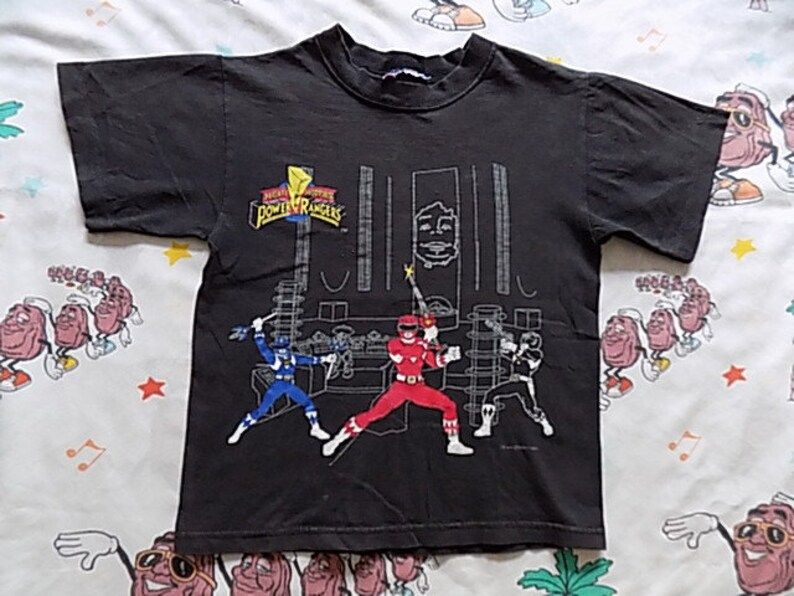 Vintage 90S Mighty Morphin Power Rangers T Shirt Size Youth Large 1994 Saban