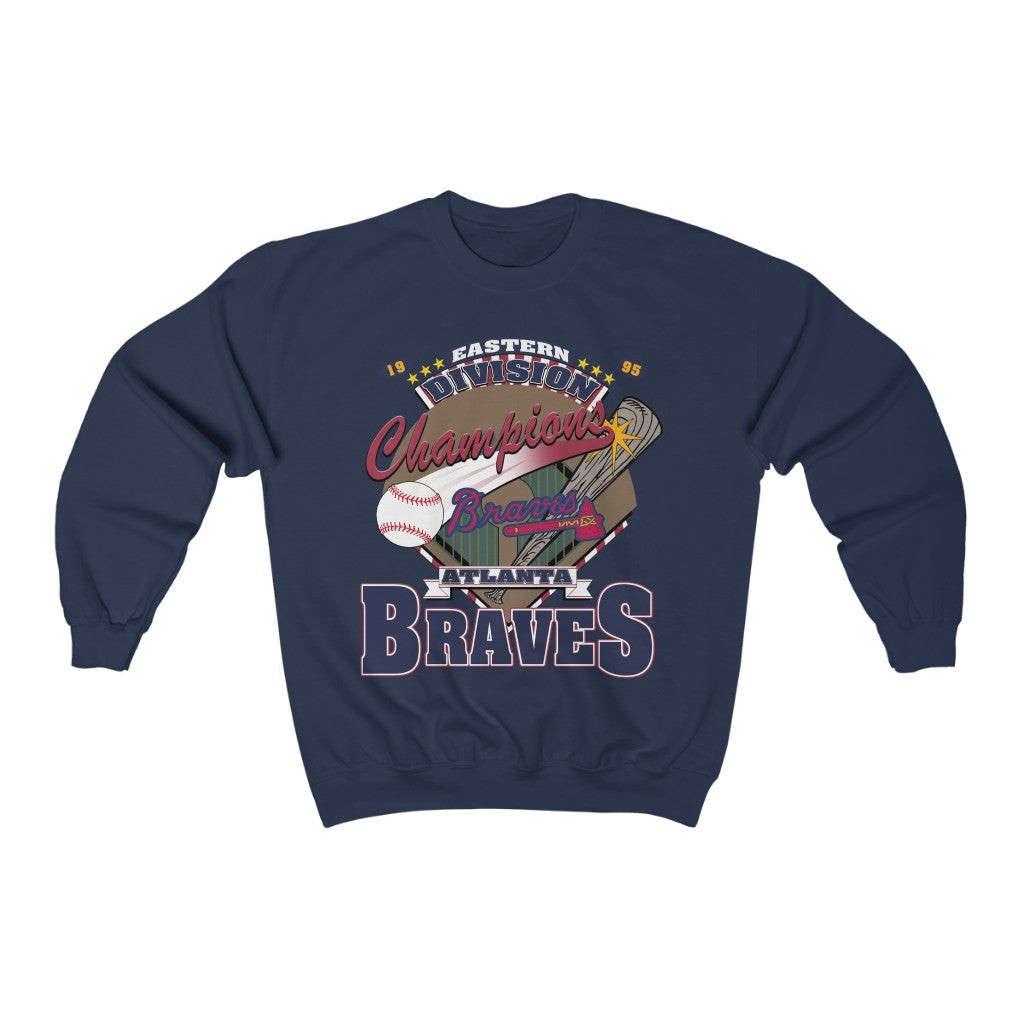 Vintage 90S Mlb Atlanta Braves Baseball 1995 Eastern Division Champions Sweatshirt 211016