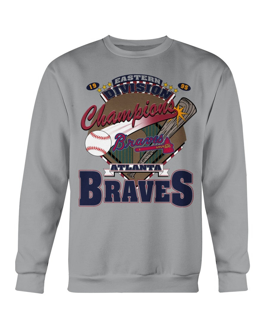 Vintage 90S Mlb Atlanta Braves Baseball 1995 Eastern Division Champions Sweatshirt 211023