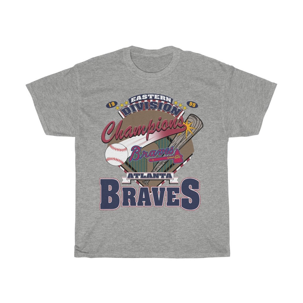 Vintage 90S Mlb Atlanta Braves Baseball 1995 Eastern Division Champions Unisex Heavy Cotton Tee 211030