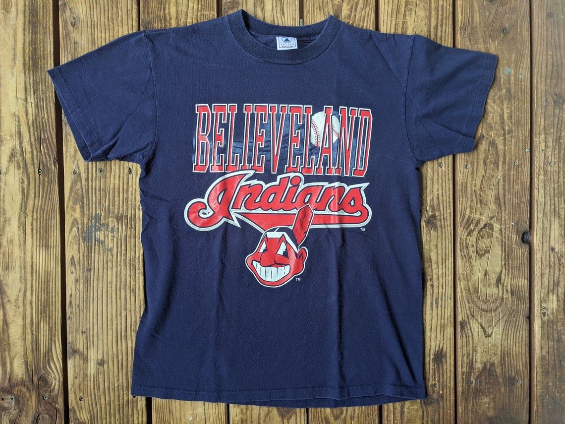 Vintage 90s MLB Cleveland Indians Believeland Baseball Shirt