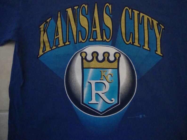 Vintage 90S Mlb Kansas City Royals Baseball Sportswear Fan Blue T Shirt