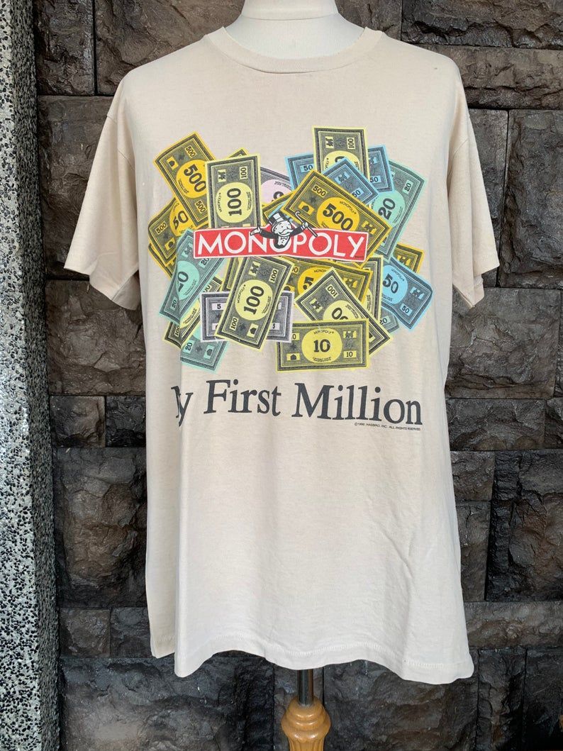 Vintage 90s Monopoly First Million Dollar Shirt