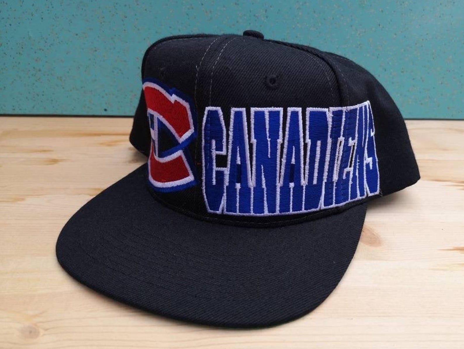 Vintage 90'S Montreal Canadiens Wraparound Wool Snapback The Game Baseball Cap Hat