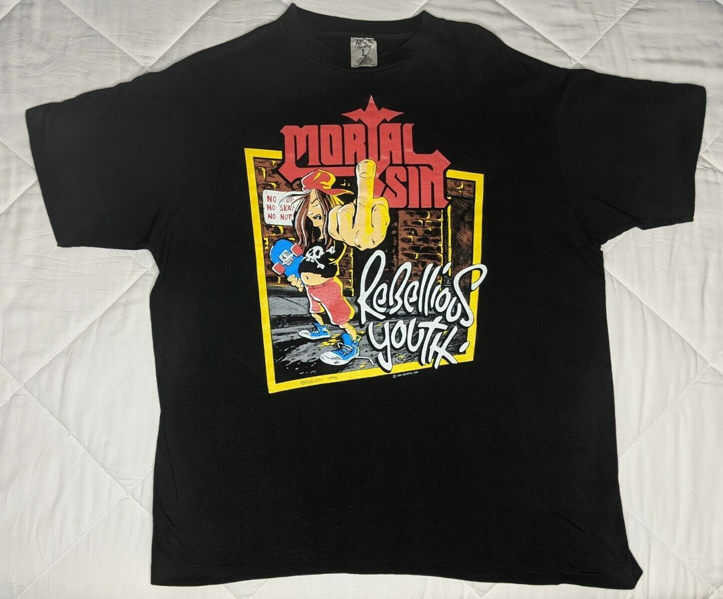 Vintage 90's Mortal Sin Rebellious Youth Band Shirt