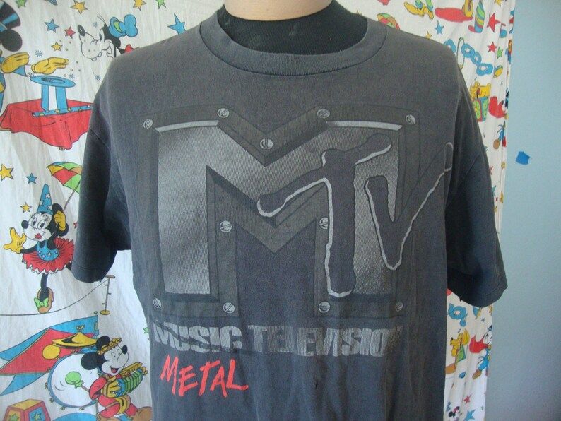 Vintage 90S Mtv Headbangers Ball Heavy Metal Videos 1991 Concert Tour T Shirt