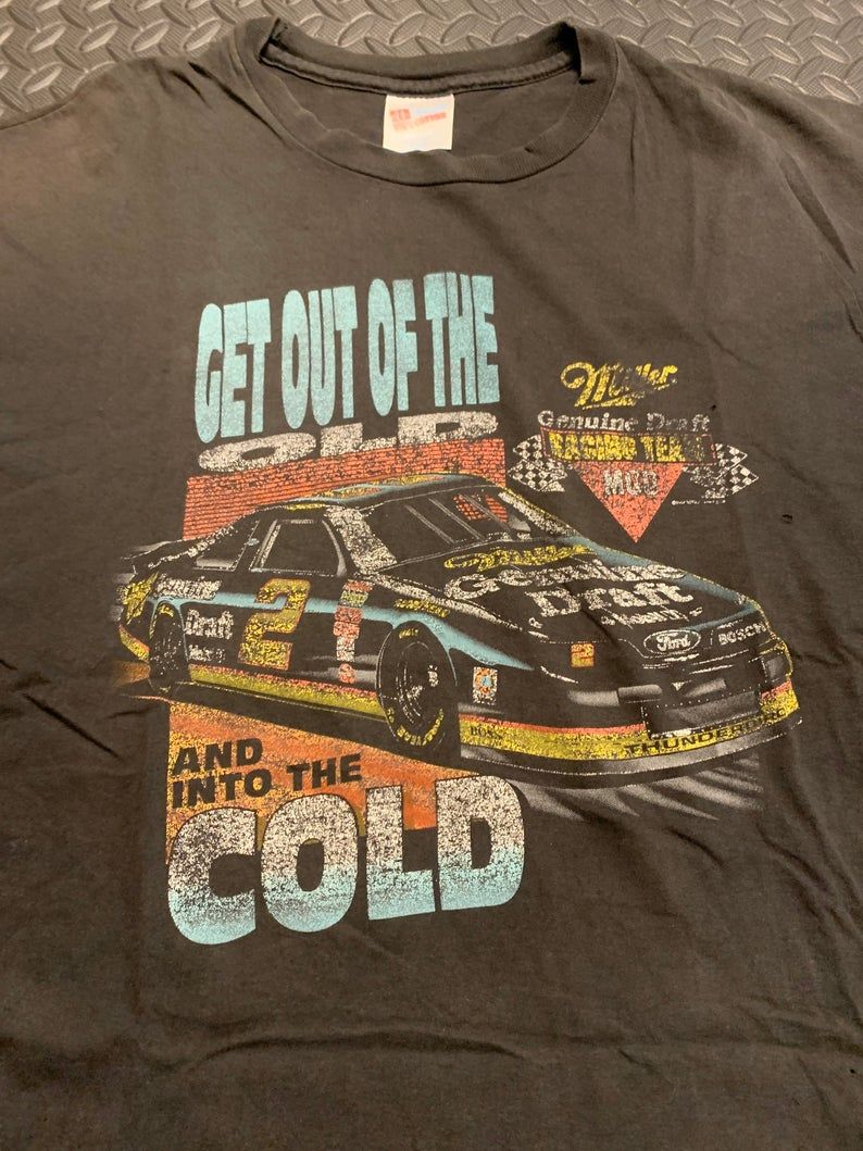 Vintage 90S Nascar #2 Rusty Wallace Faded Print Racing Shirt