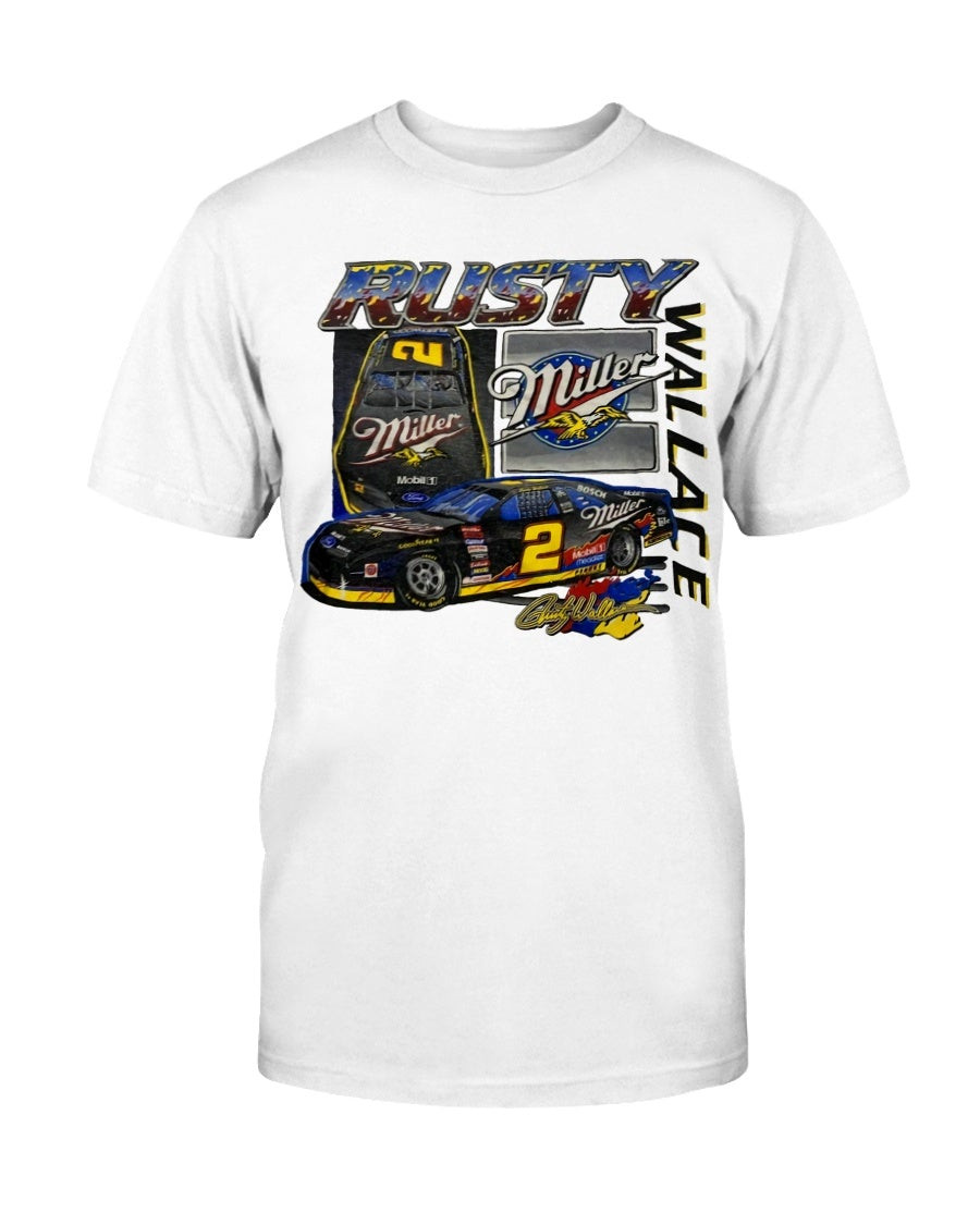 Vintage 90S Nascar 2 Rusty Wallace Racing T Shirt 080721