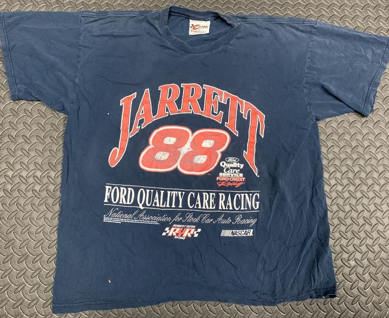 Vintage 90S Nascar 88 Dale Jarrett Print Ford Racing Shirt