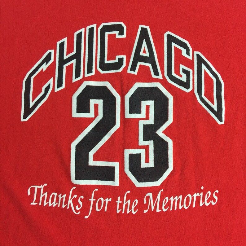 Vintage 90S Nba Chicago Bulls Michael Jordan 23 Thanks For The Memories Retirement Basketball Tee T Shirt