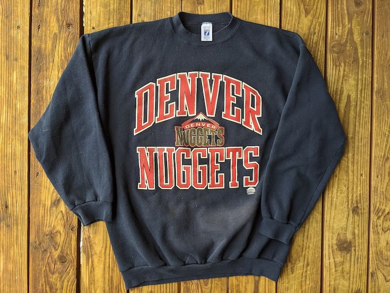Vintage 90S Nba Denver Nuggets Basketball Logo Crewnecksweatshirt