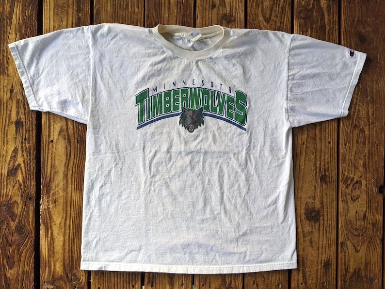 Vintage 90S Nba Minnesota Timberwoves Basketball Champion Tee