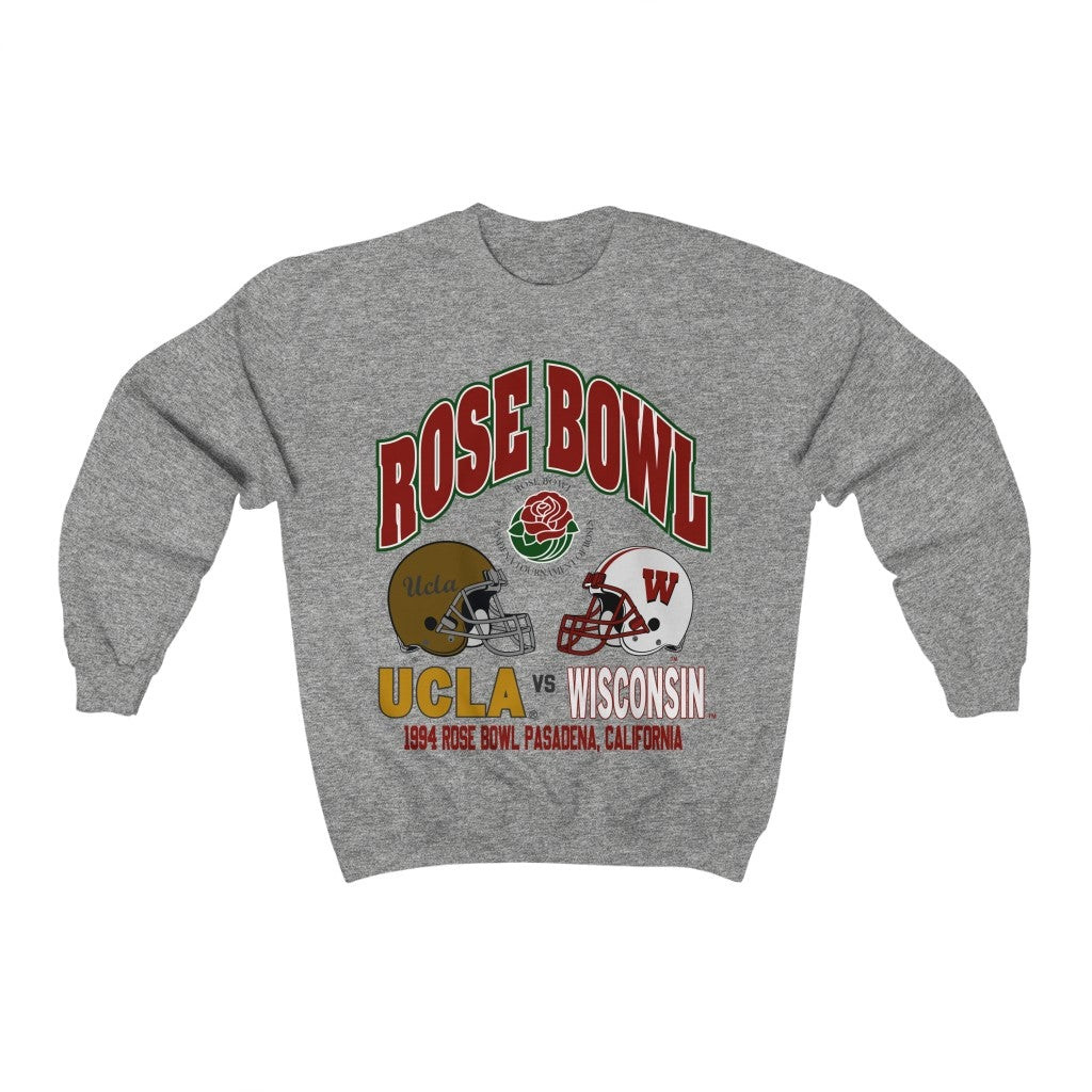 Vintage 90S Ncaa Ucla Bruins And Wisconsin Badgers Rose Bowl 1994 Graphic Sweatshirt 211204