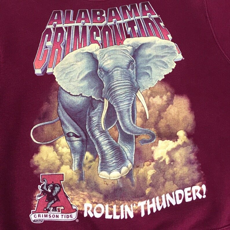 Vintage 90S Ncaa University Of Alabama Crimson Tide Salem Sportswear Made In Usa Pullover Crewneck College Graphic Sweatshirt