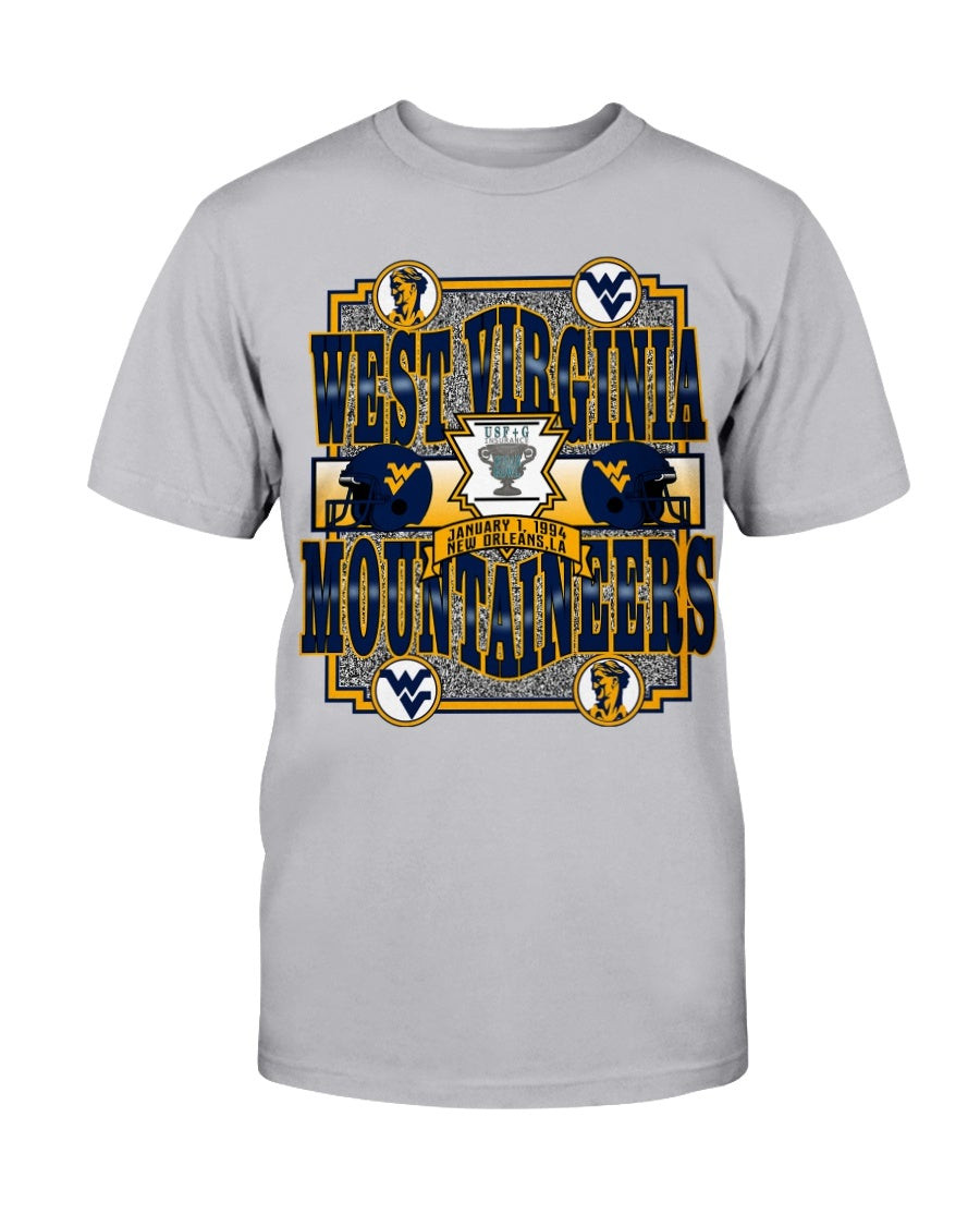 Vintage 90S Ncaa West Virginia 1994 Sugar Bowl Spellout T Shirt 210930 vintage 90s ncaa west virginia 1994 sugar bowl spellout t shirt 210930