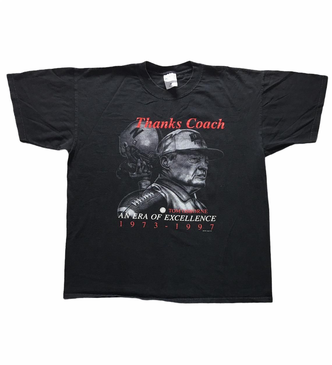 Vintage 90s Nebraska Huskers Coach Tom Osborne Era Of Excellence College Football shirt