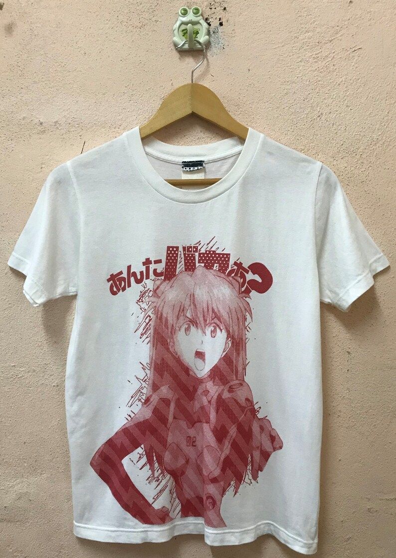 Vintage 90S Neon Genesis Evangelioneva 02 Asuka Langley Soryu Tshirt Japanese Anime Animation Tv Series Manga