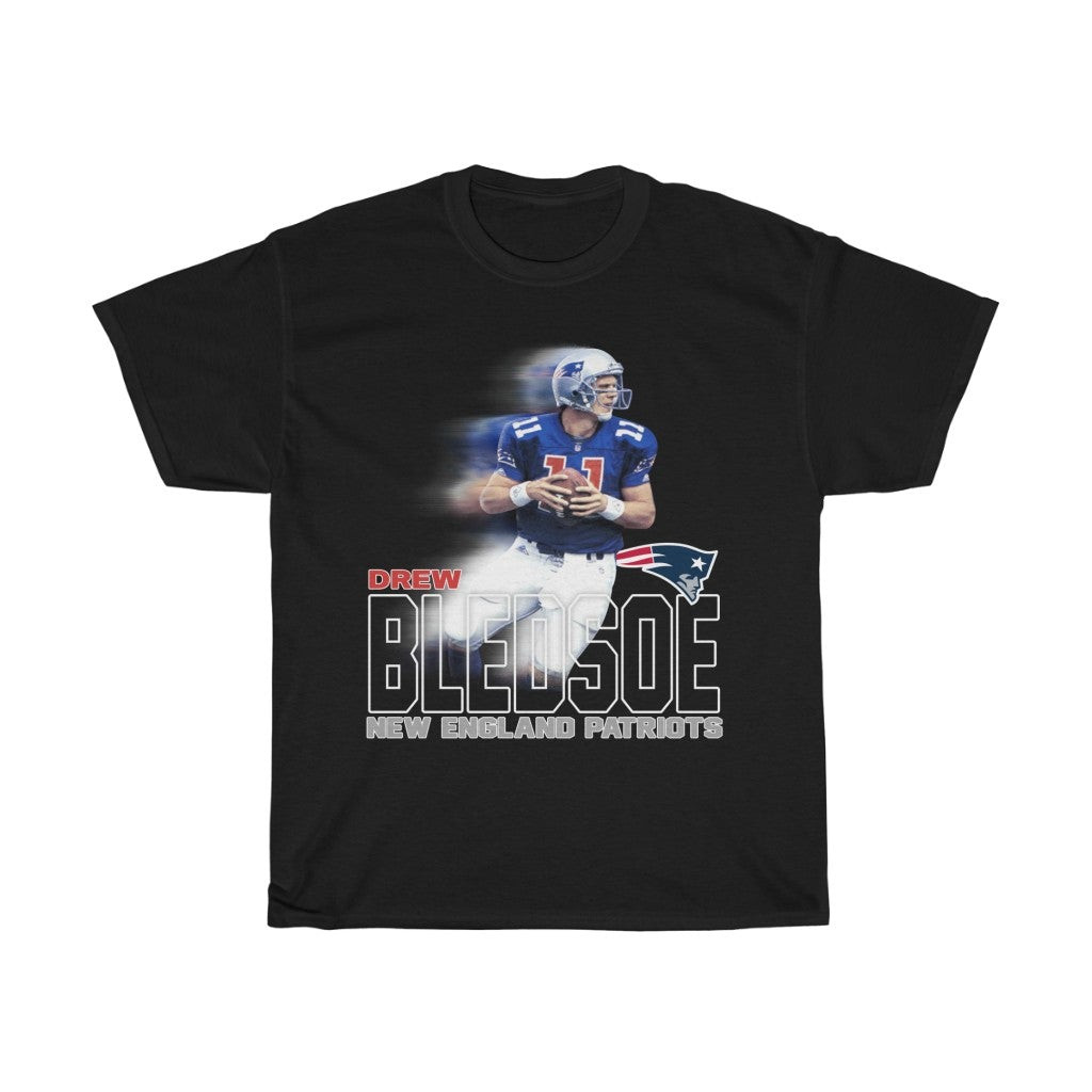 Vintage 90S New England Patriots Drew Bledsoe Nfl Football Tee 211204