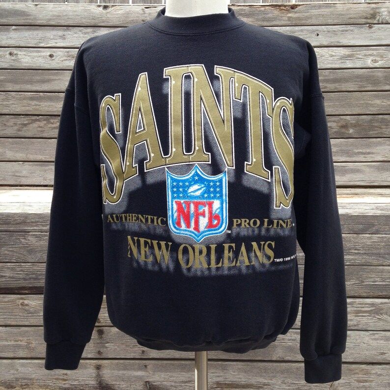 Vintage 90S New Orleans Saints Sweatshirt Large Logo Athletic