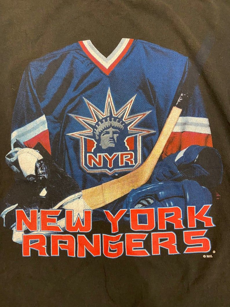 Vintage 90S New York Rangers Nhl Starter Big Graphic Shirt