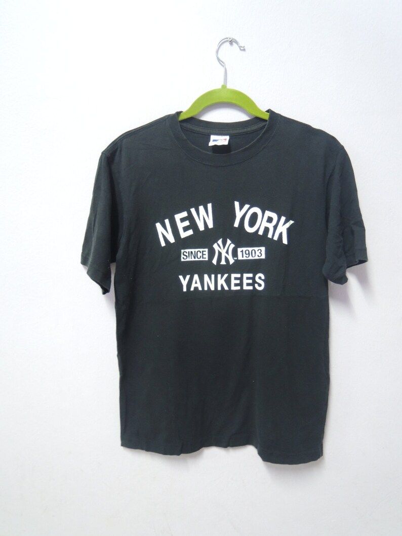 Vintage 90S New York Yankees Major League Baseball T Shirt Sport Street Wear Swag Hip Hop Top Tee Punk Rock Surf