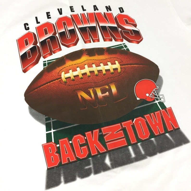 Vintage 90S Nfl Cleveland Browns Back In Town Football Graphic Tee T Shirt Shirt