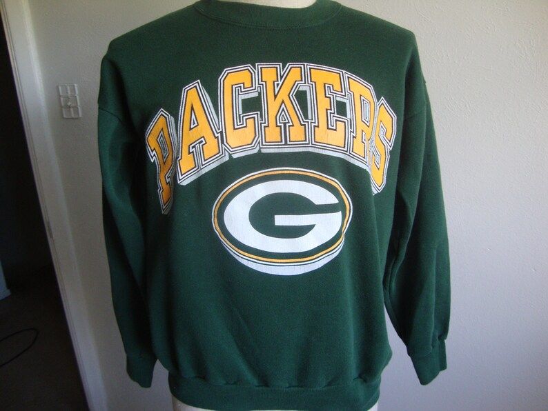 Vintage 90S Nfl Green Bay Packers Football Sportswear Fan Crew Neck Sweatshirt