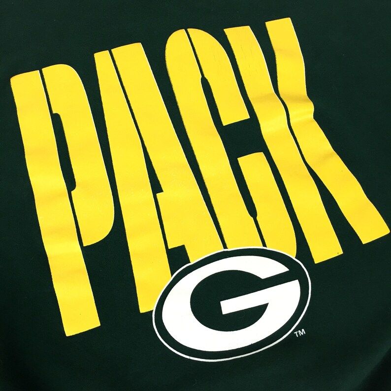 Vintage 90S Nfl Green Bay Packers Go Pack Made In Usa Pullover Crewneck Football Graphic Sweatshirt
