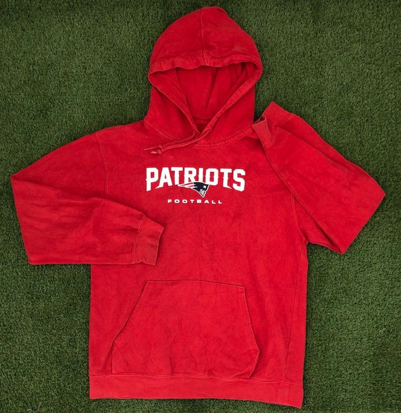 Vintage 90S Nfl New England Patriots American Football Unisex Medium Hooded Sweatshirt Retro Hip Hop Cozy Streetwear Patriots Hoodie Jumper