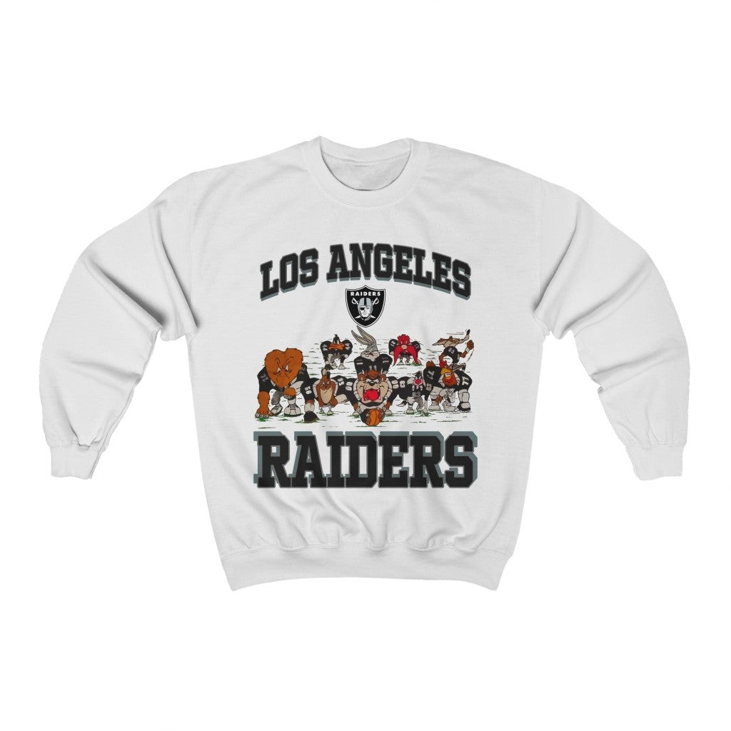 Vintage 90S Nfl Oakland Raiders Looney Tunes Cartoon Football Sweatshirt 211219