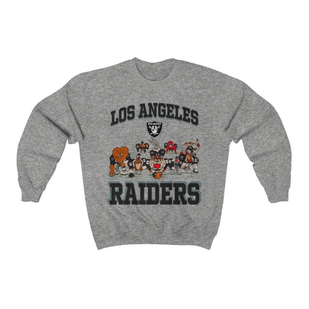 Vintage 90S Nfl Oakland Raiders Looney Tunes Cartoon Football Sweatshirt 211224