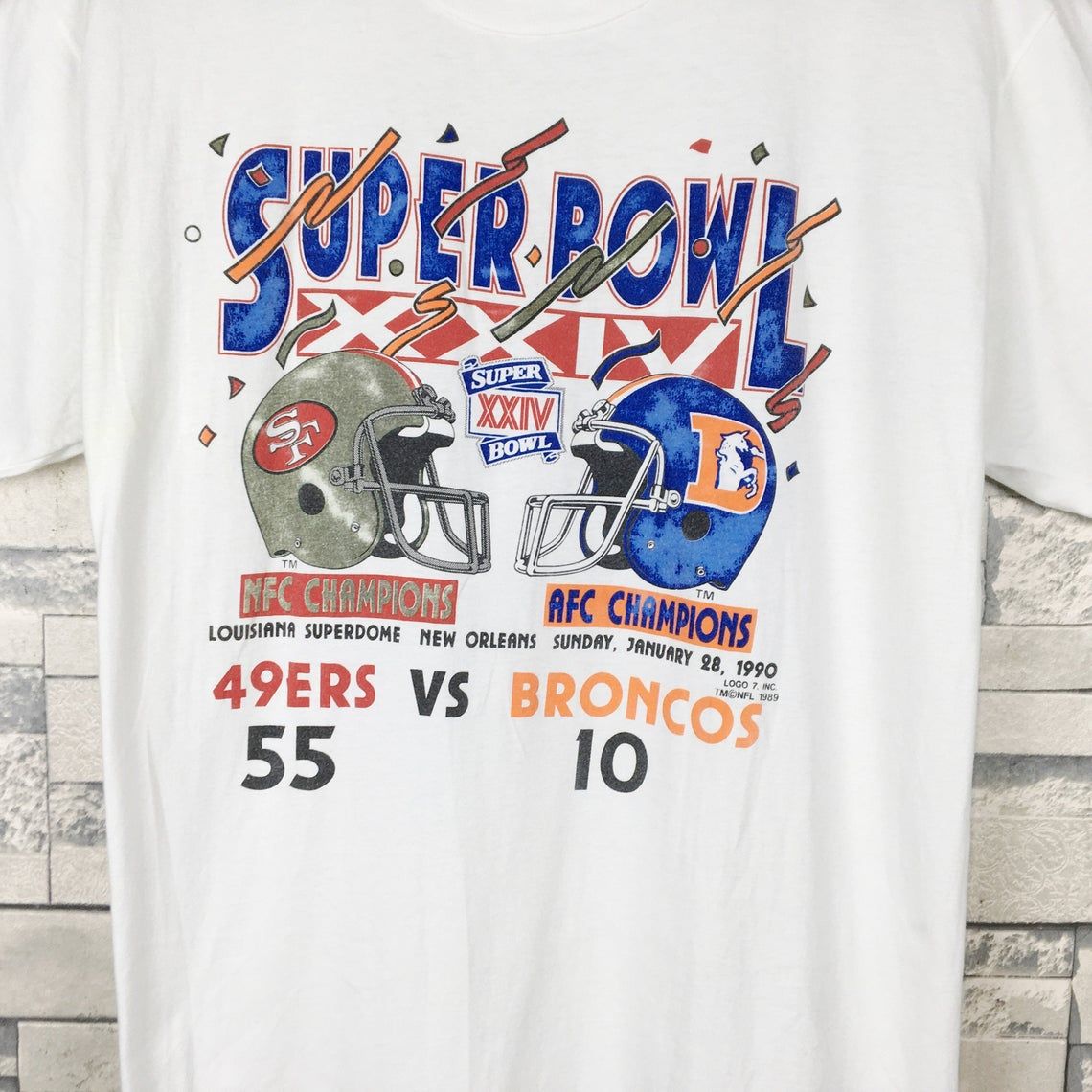 Vintage 90s NFL Super Bowl 49Ers Vs Broncos American Football