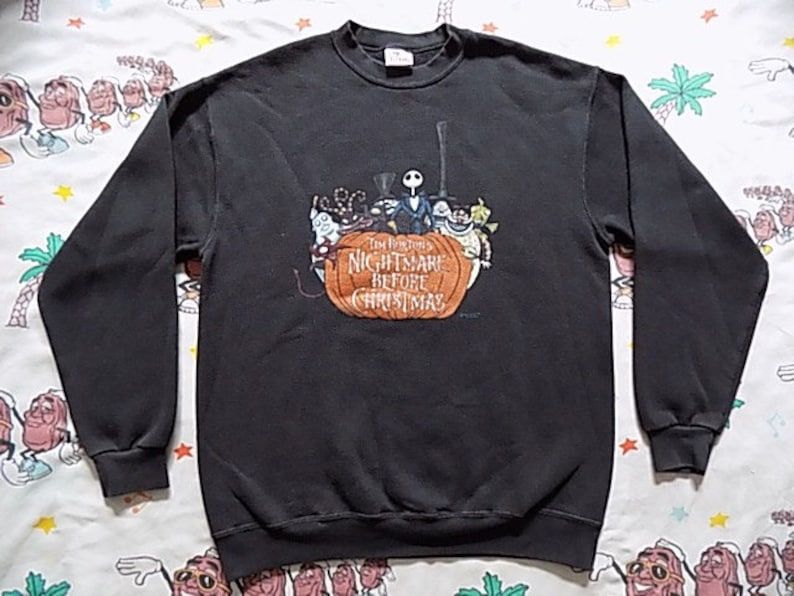 Vintage 90S Nightmare Before Christmas Pullover Sweatshirt Edium Tim Burton Jack Skellington