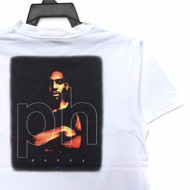 Vintage 90S Nike White T Shirt Nike X Penny Hardaway Nike Swoosh Ph Basketball