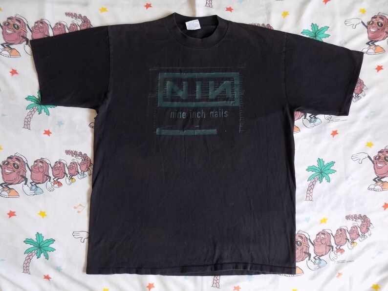 Vintage 90S Nine Inch Nails T Shirt Usa Made By All Sport Goth Industrial