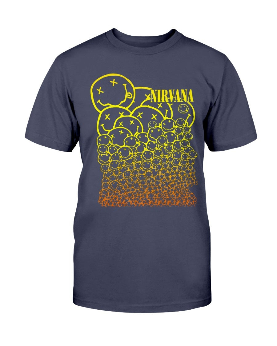 Vintage 90S Nirvana All Over Print Smile Seattle Grunge Rock T Shirt 211214