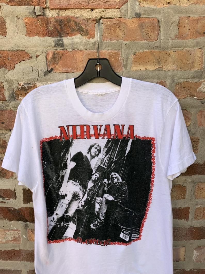 Vintage 90S Nirvana In Utero Tour True Bootleg Parking Shirt