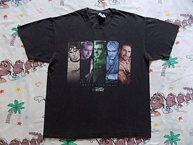 Vintage 90S Nsync World Tour 1998 T Shirt Arge Pop Boy Band Concert Tee