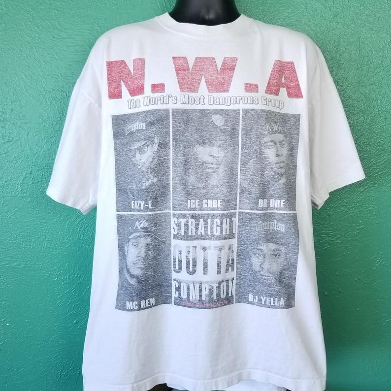Vintage 90s Nwa Straight Outta Campton The World's Most Dangerous Group Shirt