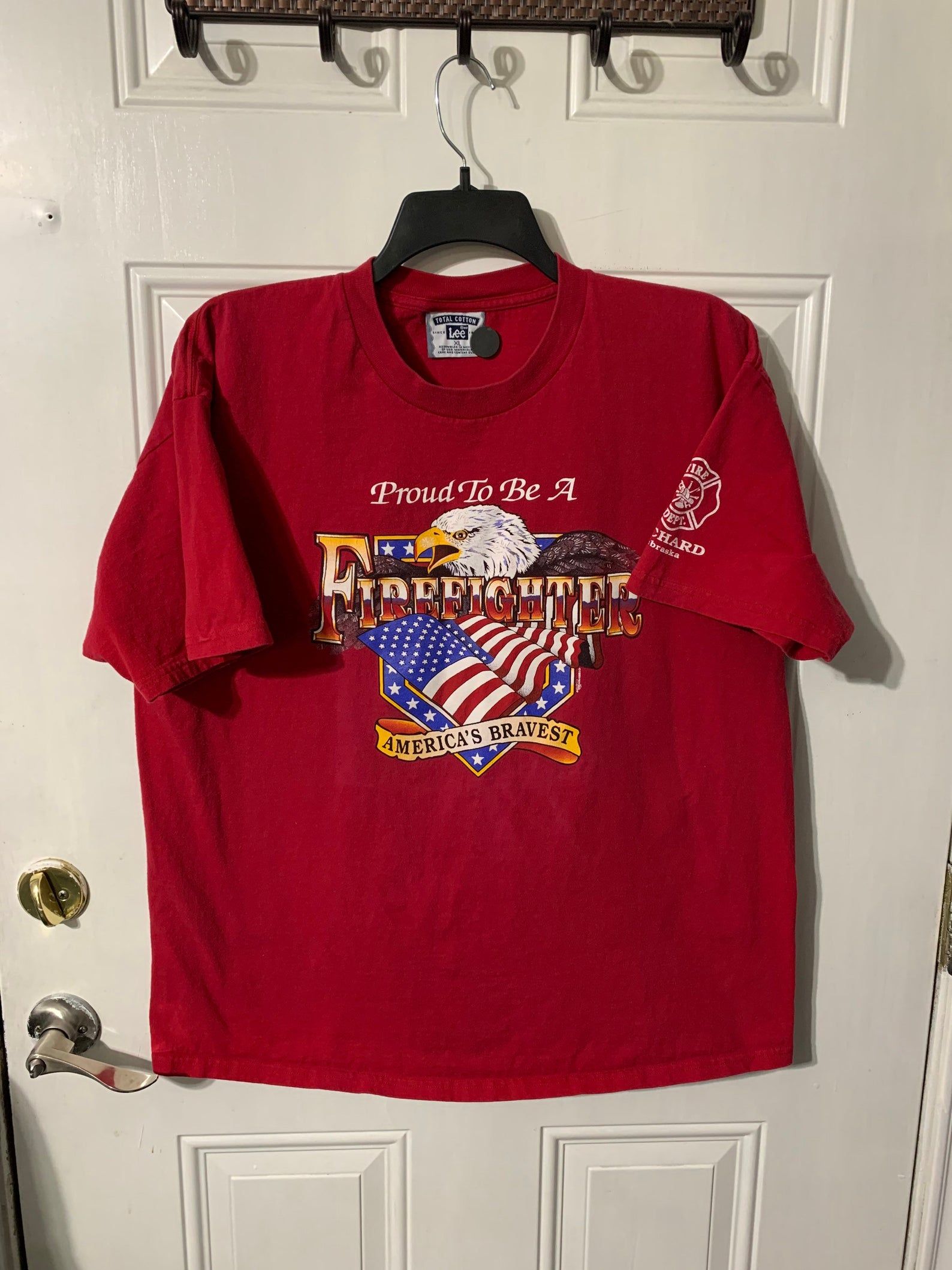 Vintage 90S Orchard Nebraska Firefighter Lee T-Shirt vintage 90s orchard nebraska firefighter lee t shirt mgc4o