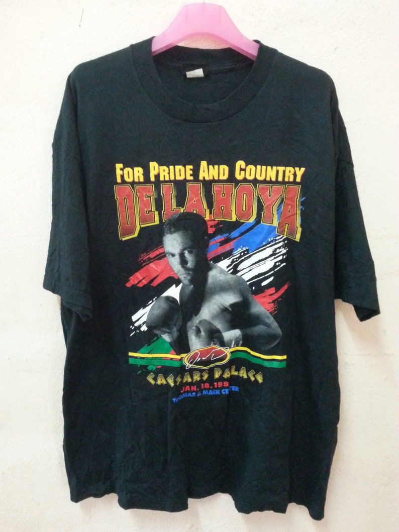Vintage 90S Oscar De La Hoya The Golden Boy Tshirt Professional Boxerboxing