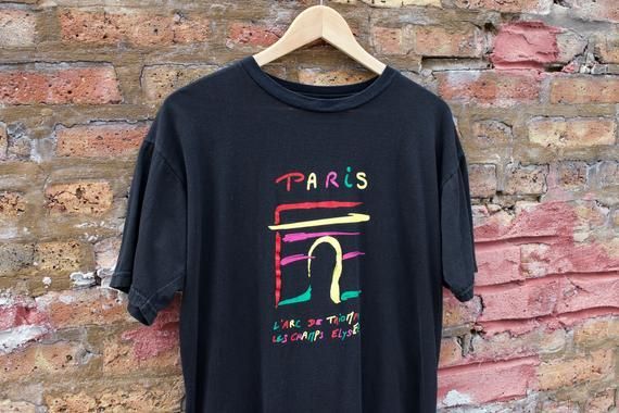 Vintage 90s Paris France Arc De Triomphe shirt Les Champs - ??lys??es shirt