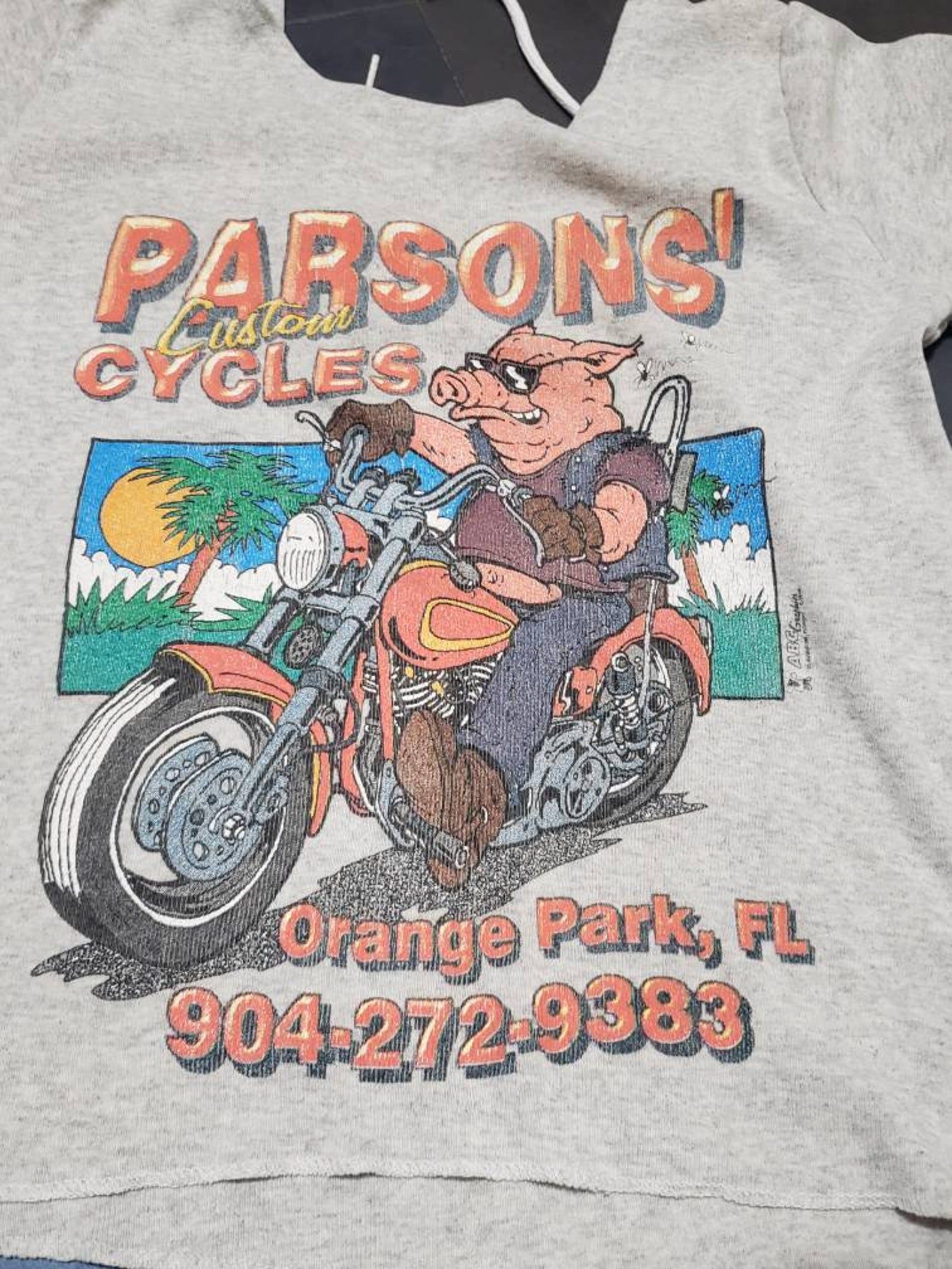 Vintage 90S Parson'S Custom Cycles Orange Park Florida Top M-S