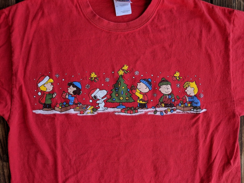 Vintage 90S Peanuts Christimas Time Tee